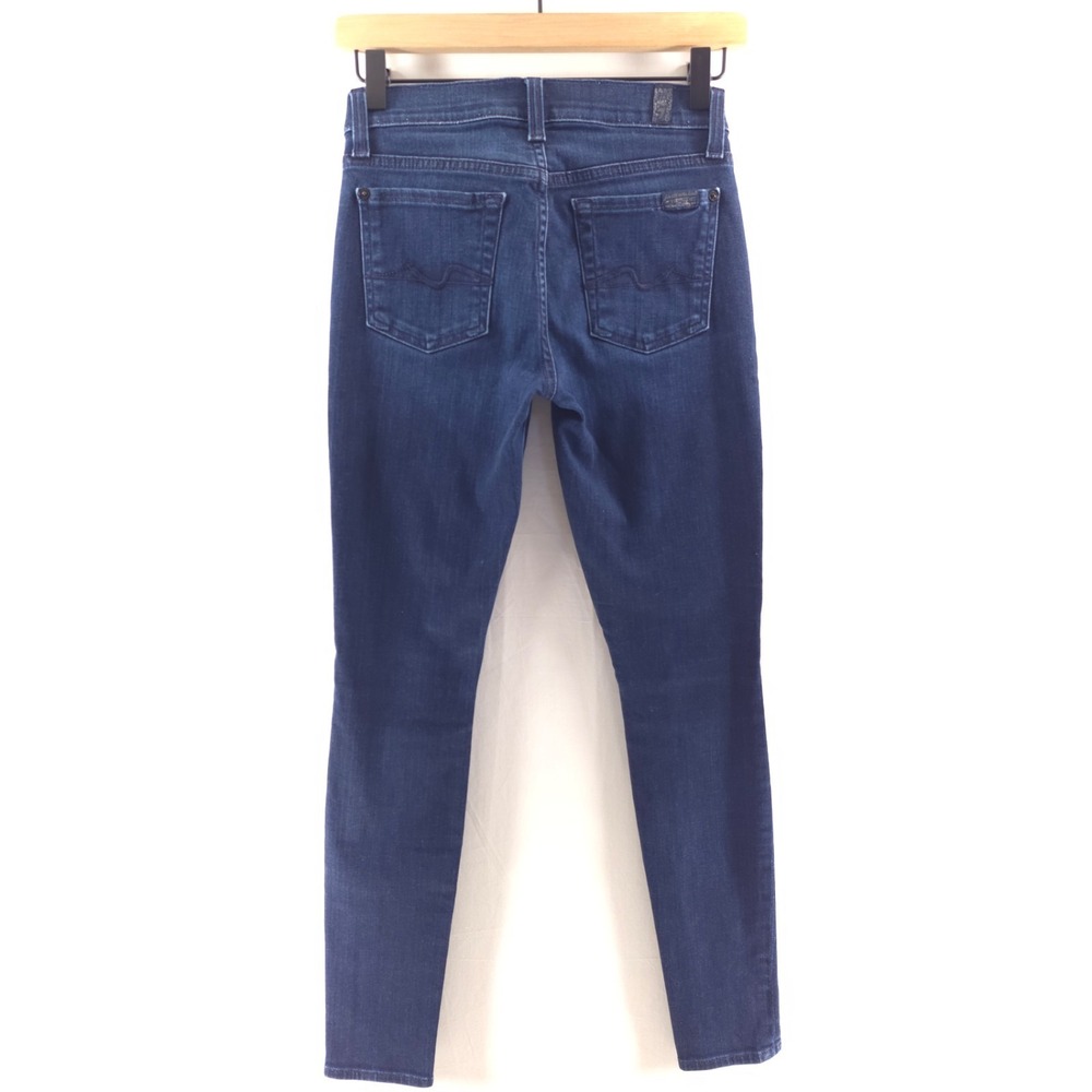 7 For All Mankind Women Jeans Gwenevere 24 Dark Blue Skinny Stretch Low Rise - Picture 3 of 9